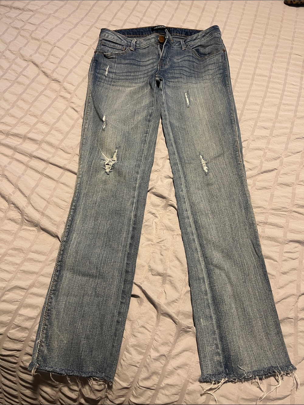 Generra Women’s Distressed Light Blue Bootcut Jeans